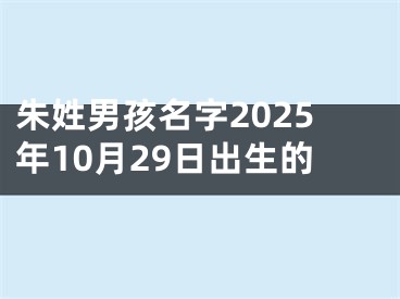 朱姓男孩名字2025年10月29日出生的