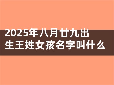 2025年八月廿九出生王姓女孩名字叫什么