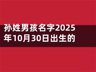 孙姓男孩名字2025年10月30日出生的