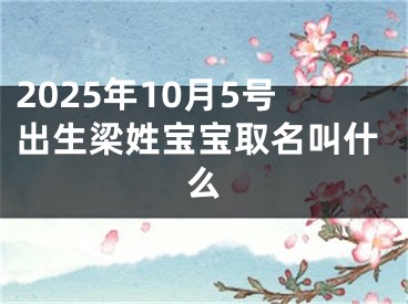 2025年10月5号出生梁姓宝宝取名叫什么