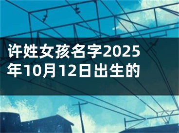 许姓女孩名字2025年10月12日出生的
