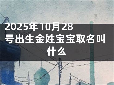 2025年10月28号出生金姓宝宝取名叫什么