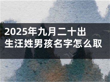 2025年九月二十出生汪姓男孩名字怎么取