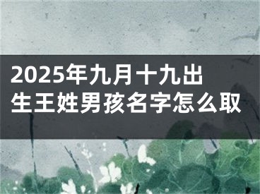 2025年九月十九出生王姓男孩名字怎么取
