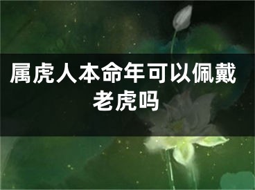 属虎人本命年可以佩戴老虎吗