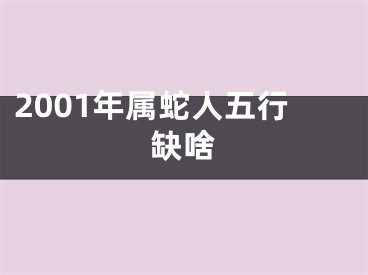 2001年属蛇人五行缺啥 