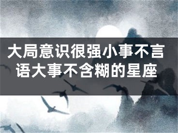 大局意识很强小事不言语大事不含糊的星座 