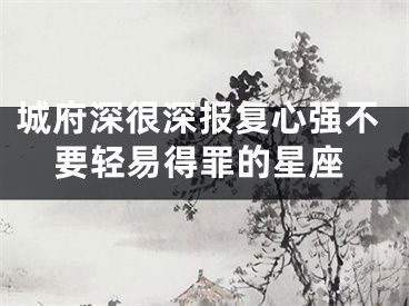 城府深很深报复心强不要轻易得罪的星座