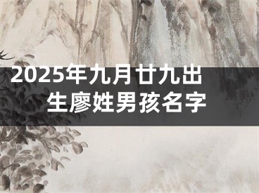 2025年九月廿九出生廖姓男孩名字