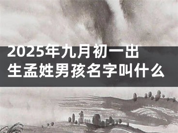 2025年九月初一出生孟姓男孩名字叫什么