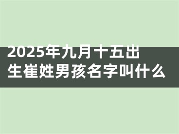 2025年九月十五出生崔姓男孩名字叫什么