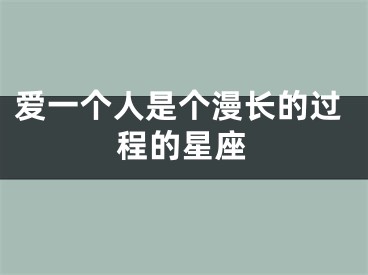 爱一个人是个漫长的过程的星座