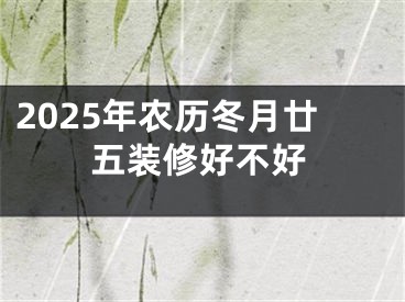2025年农历冬月廿五装修好不好