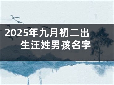 2025年九月初二出生汪姓男孩名字