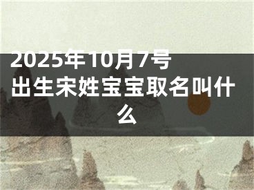2025年10月7号出生宋姓宝宝取名叫什么