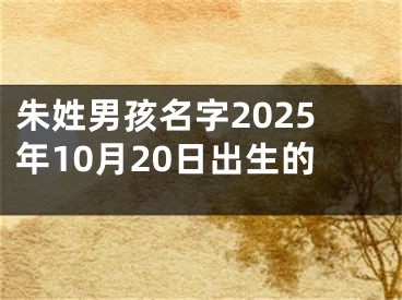 朱姓男孩名字2025年10月20日出生的
