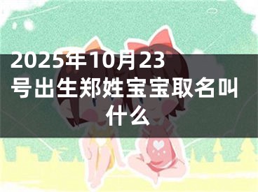 2025年10月23号出生郑姓宝宝取名叫什么