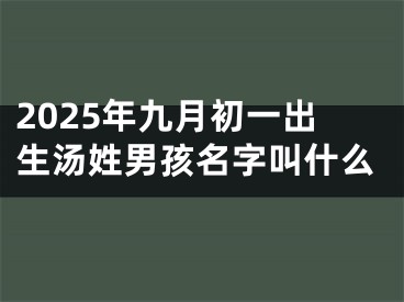 2025年九月初一出生汤姓男孩名字叫什么
