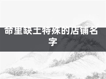命里缺土特殊的店铺名字