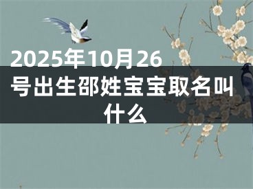 2025年10月26号出生邵姓宝宝取名叫什么