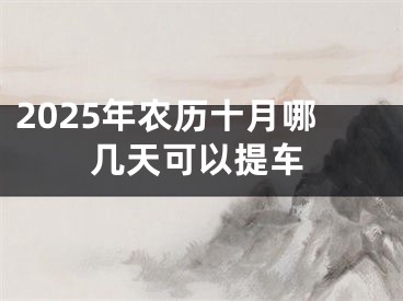 2025年农历十月哪几天可以提车