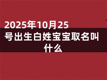 2025年10月25号出生白姓宝宝取名叫什么