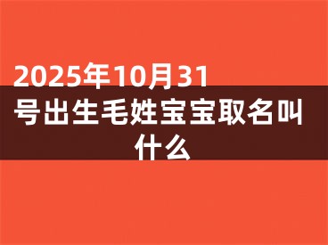 2025年10月31号出生毛姓宝宝取名叫什么
