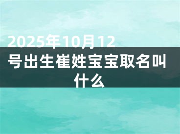 2025年10月12号出生崔姓宝宝取名叫什么