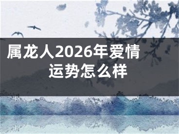 属龙人2026年爱情运势怎么样