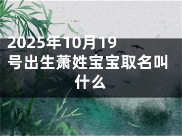 2025年10月19号出生萧姓宝宝取名叫什么