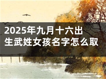 2025年九月十六出生武姓女孩名字怎么取