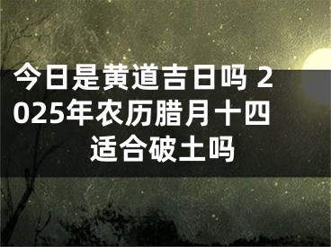 今日是黄道吉日吗 2025年农历腊月十四适合破土吗