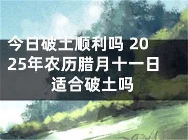 今日破土顺利吗 2025年农历腊月十一日适合破土吗