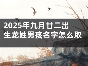 2025年九月廿二出生龙姓男孩名字怎么取