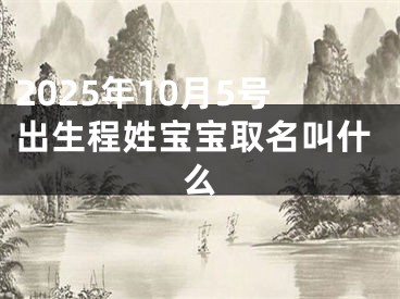 2025年10月5号出生程姓宝宝取名叫什么