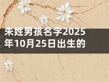 朱姓男孩名字2025年10月25日出生的