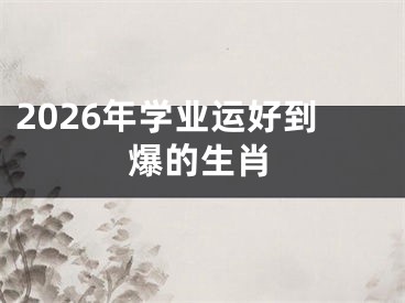 2026年学业运好到爆的生肖