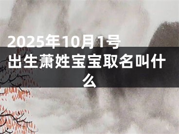 2025年10月1号出生萧姓宝宝取名叫什么