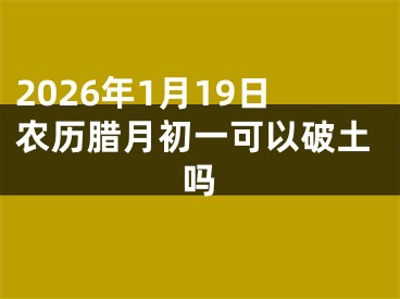 2026年1月19日农历腊月初一可以破土吗