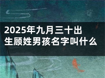 2025年九月三十出生顾姓男孩名字叫什么