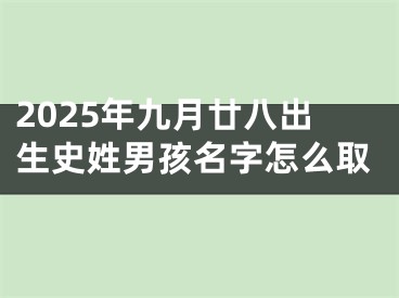 2025年九月廿八出生史姓男孩名字怎么取