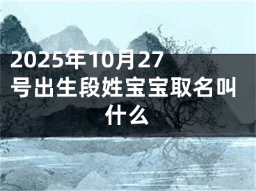 2025年10月27号出生段姓宝宝取名叫什么