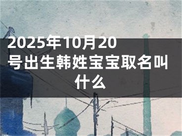 2025年10月20号出生韩姓宝宝取名叫什么