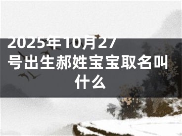2025年10月27号出生郝姓宝宝取名叫什么