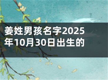 姜姓男孩名字2025年10月30日出生的