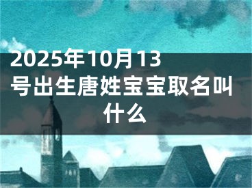 2025年10月13号出生唐姓宝宝取名叫什么
