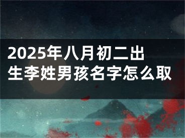 2025年八月初二出生李姓男孩名字怎么取