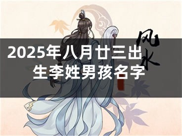 2025年八月廿三出生李姓男孩名字