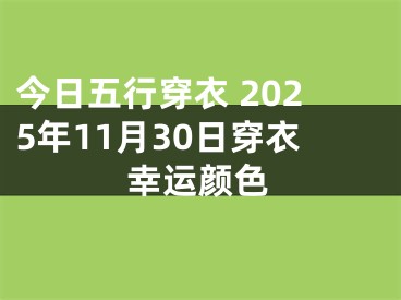 今日五行穿衣 2025年11月30日穿衣幸运颜色