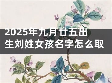 2025年九月廿五出生刘姓女孩名字怎么取